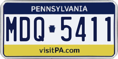 PA license plate MDQ5411