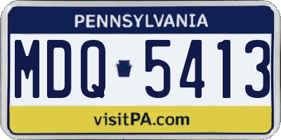 PA license plate MDQ5413