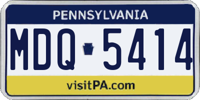 PA license plate MDQ5414