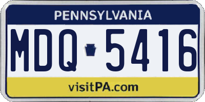PA license plate MDQ5416