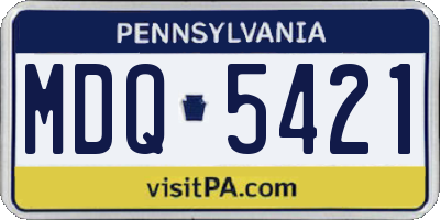 PA license plate MDQ5421