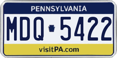 PA license plate MDQ5422