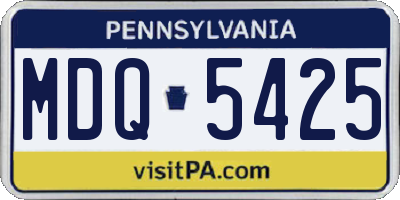 PA license plate MDQ5425