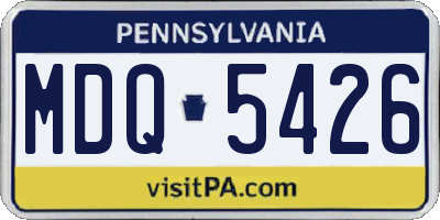 PA license plate MDQ5426
