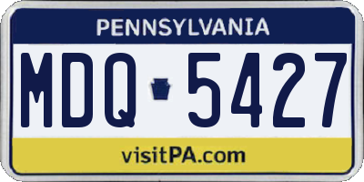 PA license plate MDQ5427