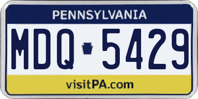 PA license plate MDQ5429