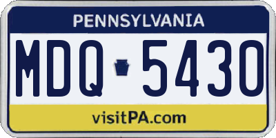 PA license plate MDQ5430