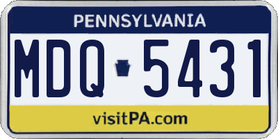 PA license plate MDQ5431