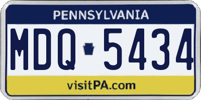 PA license plate MDQ5434