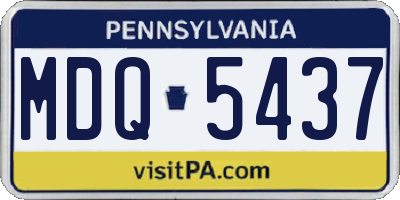 PA license plate MDQ5437