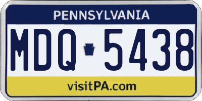 PA license plate MDQ5438