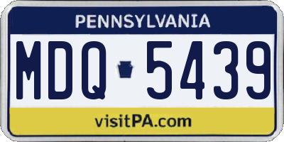 PA license plate MDQ5439