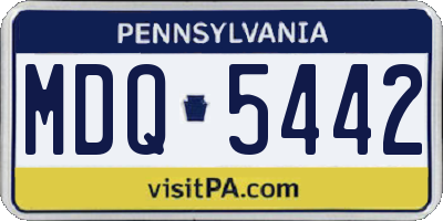 PA license plate MDQ5442
