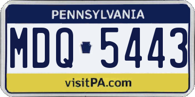 PA license plate MDQ5443