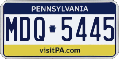 PA license plate MDQ5445