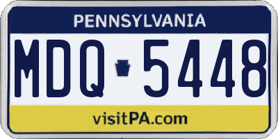 PA license plate MDQ5448