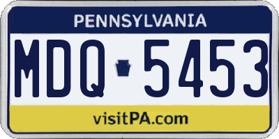 PA license plate MDQ5453