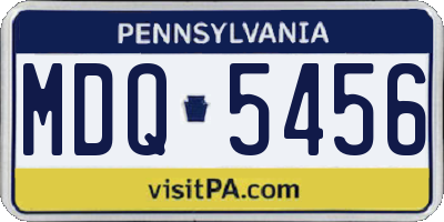PA license plate MDQ5456