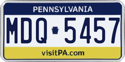 PA license plate MDQ5457