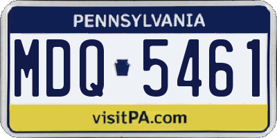 PA license plate MDQ5461