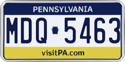 PA license plate MDQ5463