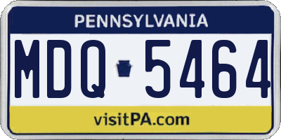 PA license plate MDQ5464