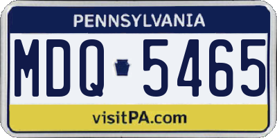 PA license plate MDQ5465