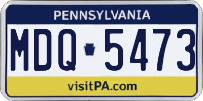 PA license plate MDQ5473