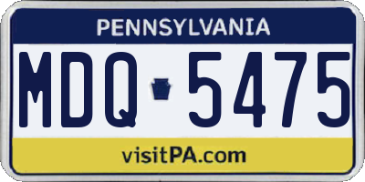 PA license plate MDQ5475