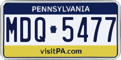 PA license plate MDQ5477