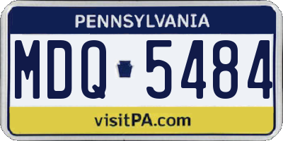 PA license plate MDQ5484