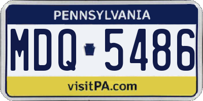 PA license plate MDQ5486