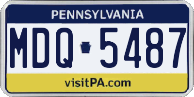 PA license plate MDQ5487