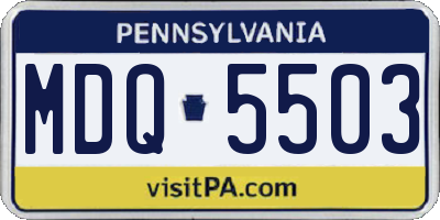 PA license plate MDQ5503