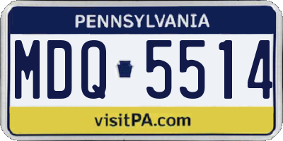 PA license plate MDQ5514