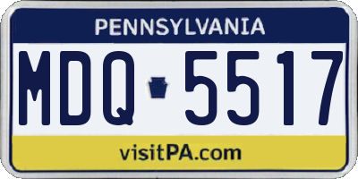 PA license plate MDQ5517