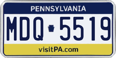 PA license plate MDQ5519
