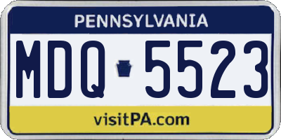 PA license plate MDQ5523