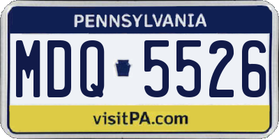 PA license plate MDQ5526