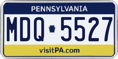 PA license plate MDQ5527