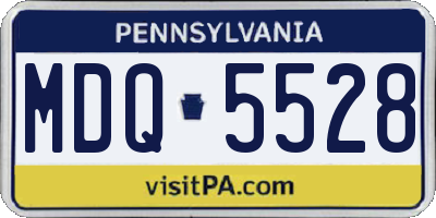 PA license plate MDQ5528