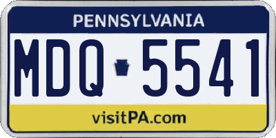 PA license plate MDQ5541