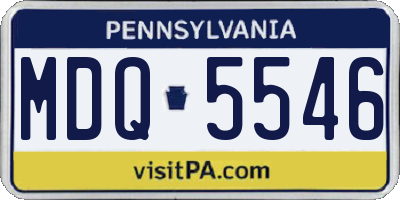 PA license plate MDQ5546