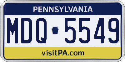 PA license plate MDQ5549