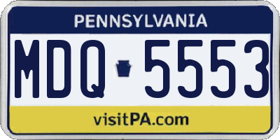 PA license plate MDQ5553