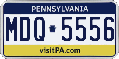 PA license plate MDQ5556