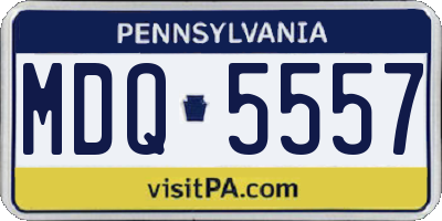 PA license plate MDQ5557