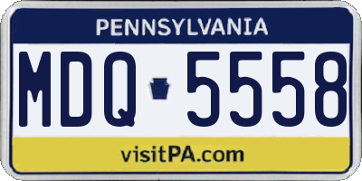 PA license plate MDQ5558