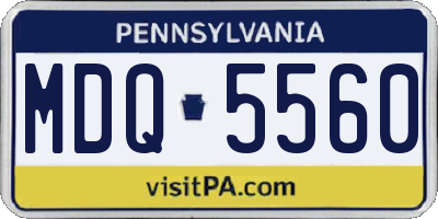 PA license plate MDQ5560