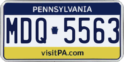 PA license plate MDQ5563